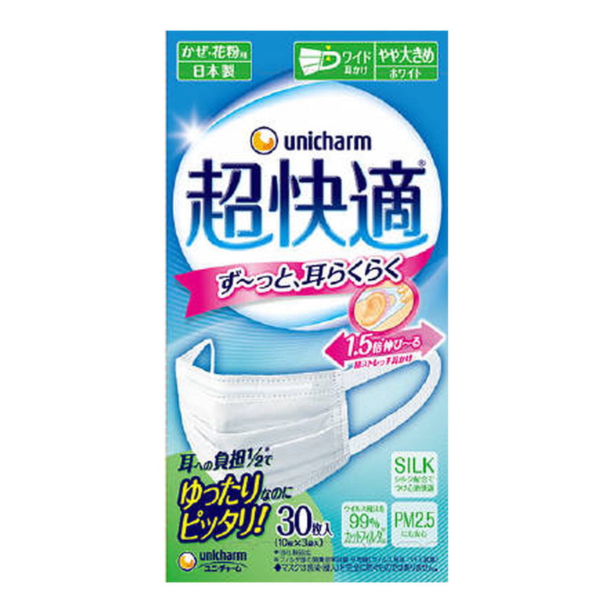 UNICHARM 尤妮佳 超快适口罩 30枚入（S粉色包装/M蓝色包装/L绿色包装）