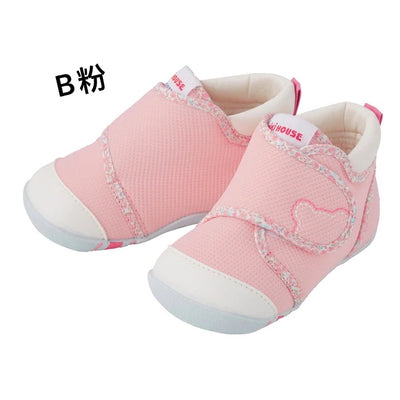 MIKI HOUSE 一段 学步鞋 10-9385-820 12cm B 粉色/条纹蓝色