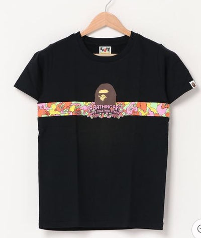 BAPE T恤 短袖 ABC CAMO FLOWER TAPE 黑色