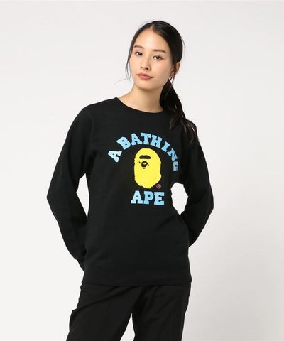 BAPE 长袖卫衣 COLORS COLLEGE CREWNECK 黑色